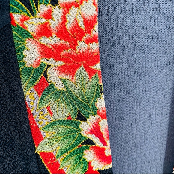 Soft Surroundings Kimono Cardigan Black Floral Trim One Button Closure Boho 2X - Picture 5 of 11